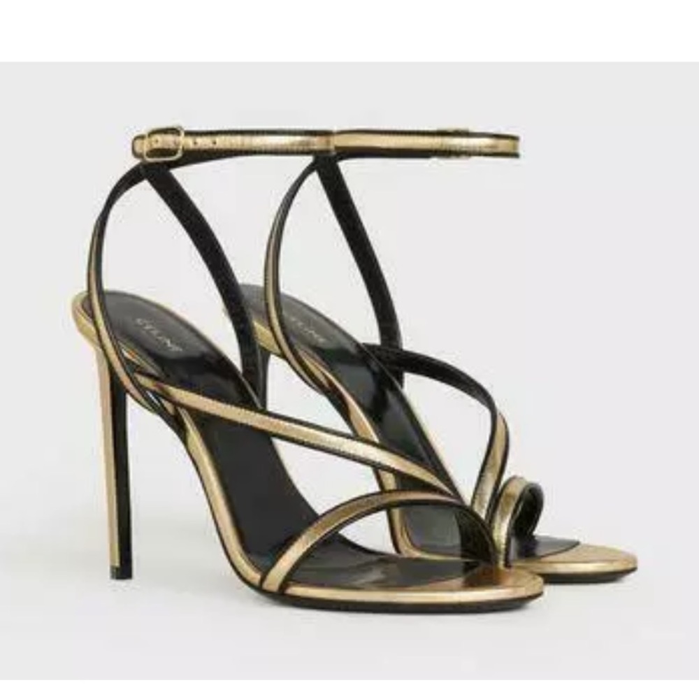 Celine Gold and Black Heels
